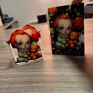 Pennywise pen holder and small notebook